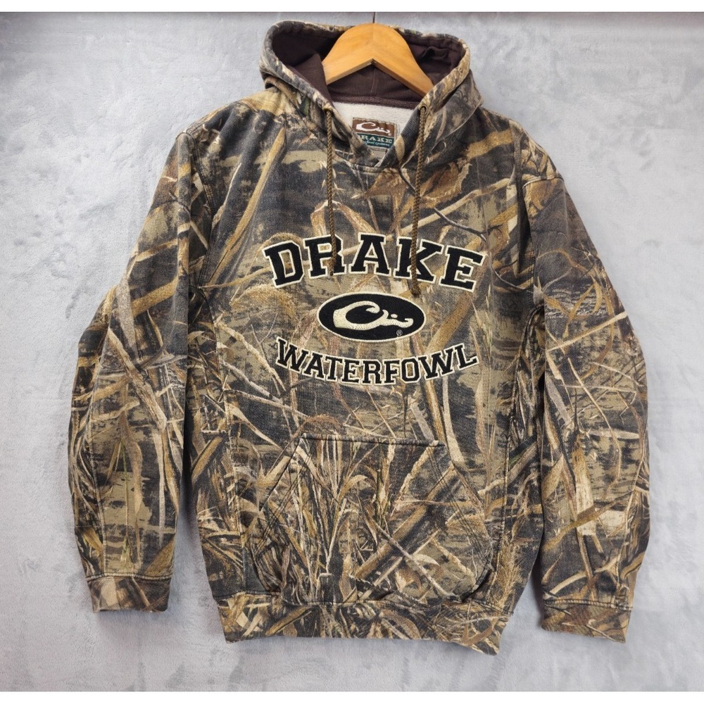 Drake Waterfowl Systems Realtree Max-5 Camo Hoodie Mens Medium Cotton Blend